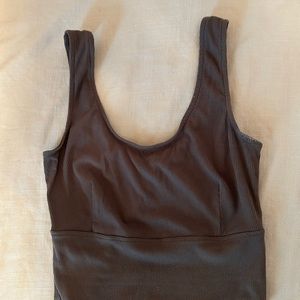 ILLA ILLA olive green tank crop top going out top